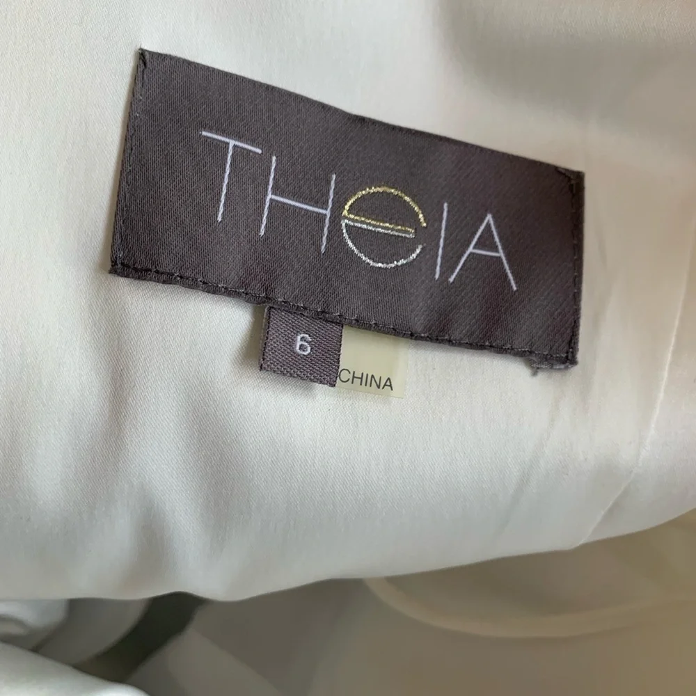 THEIA  Floral-print Silk Tea-length Dress